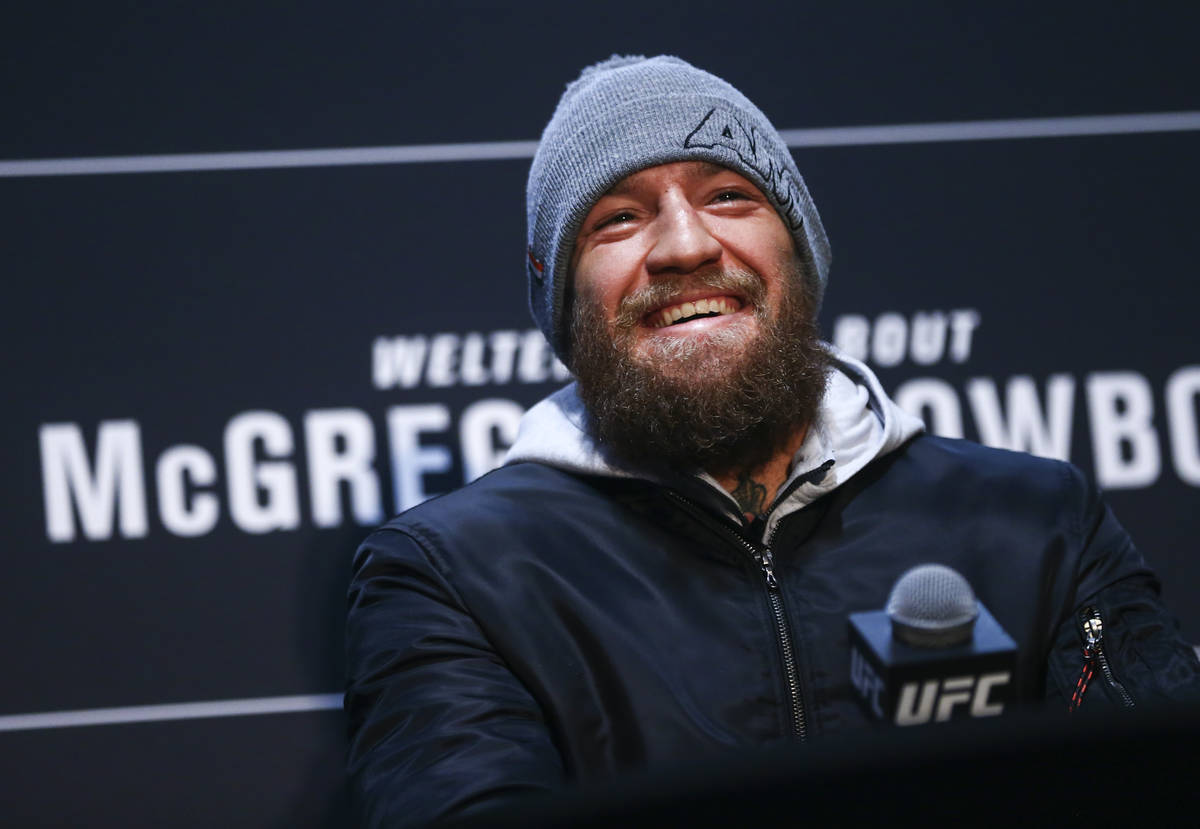 Conor McGregor reacciona durante la jornada de medios de la UFC 246, prevista para el 18 de ene ...