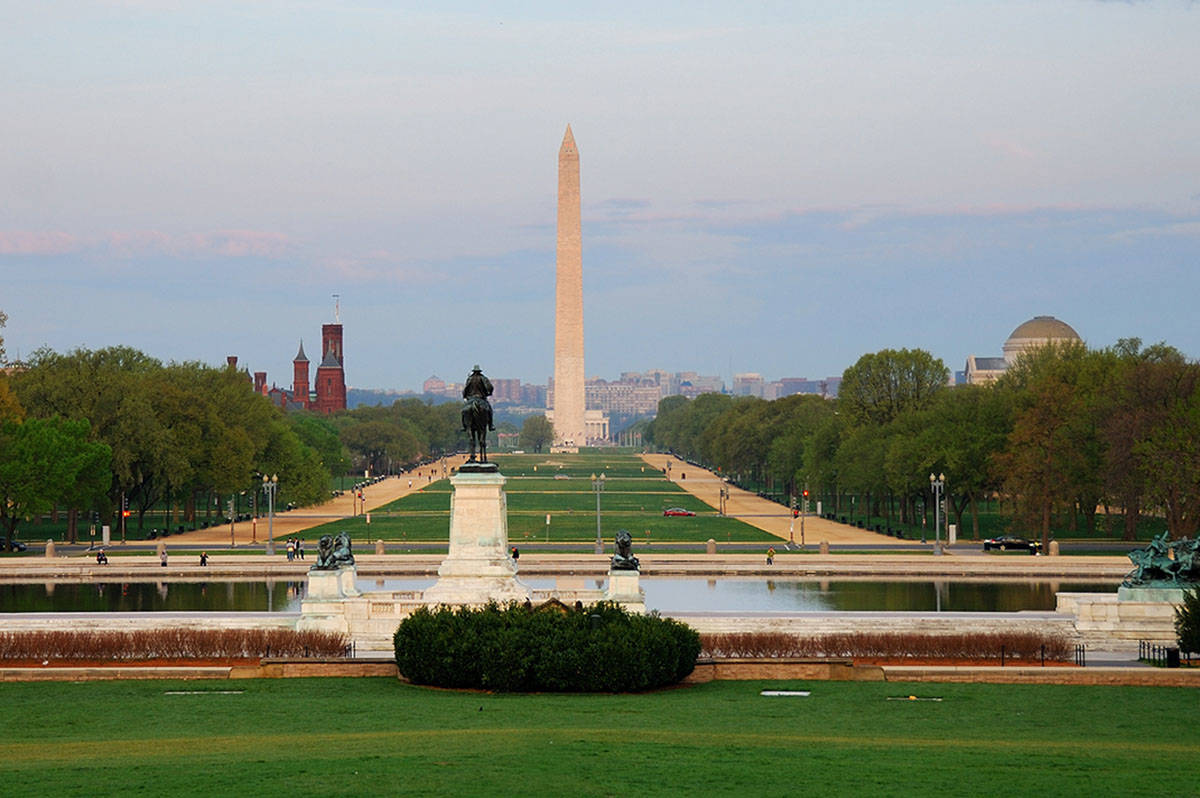 National Mall con el Monumento a Washington. (Getty Images)