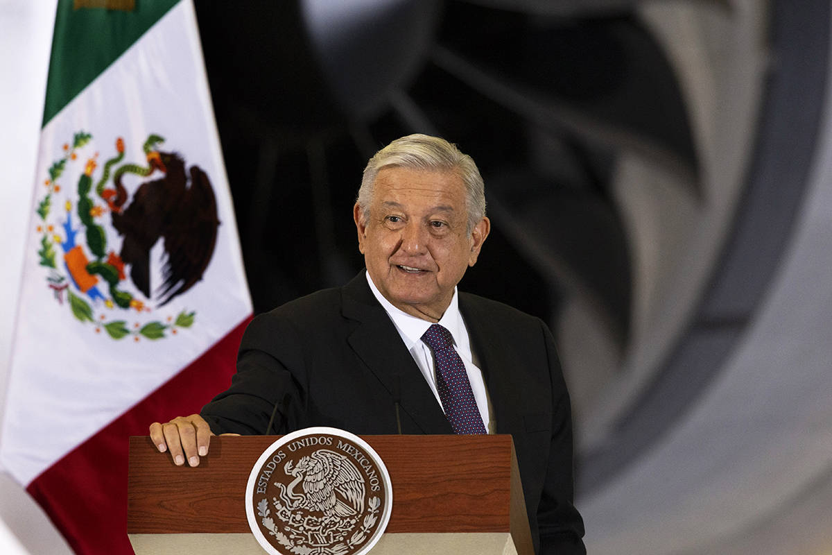 El presidente mexicano Andrés Manuel López Obrador da su conferencia de prensa matutina diari ...