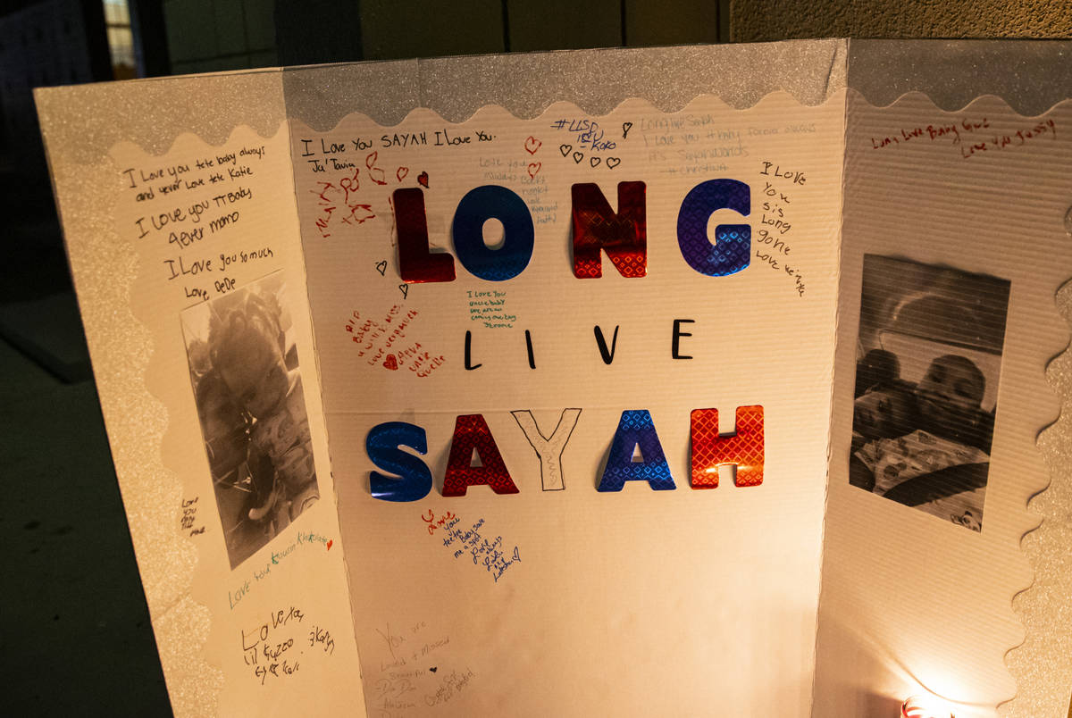 Mensajes en memoria de Sayah Deal de un año en Las Vegas el martes, 6 de octubre de 2020. Deal ...