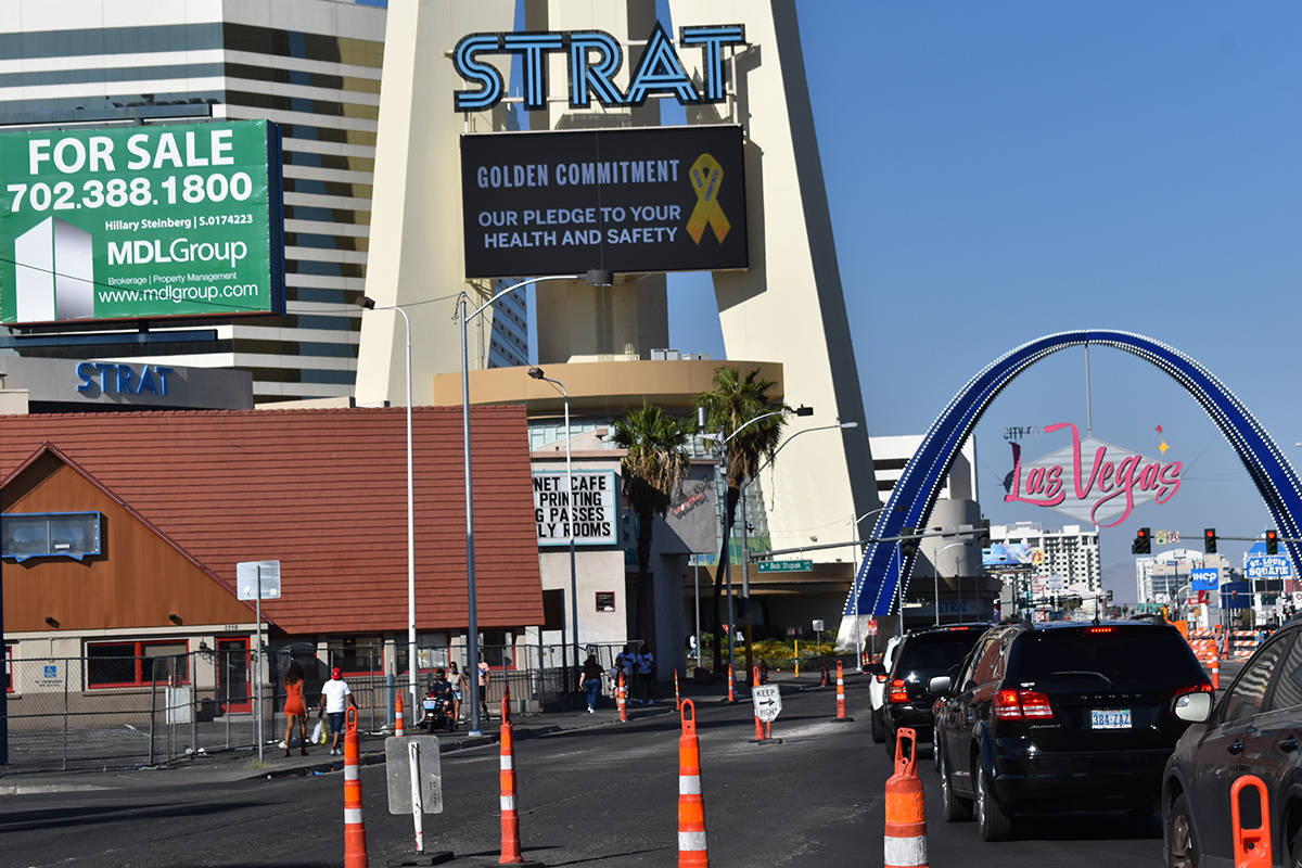 El arco de entrada al centro costó $6.5 millones. [Foto City of Las Vegas]