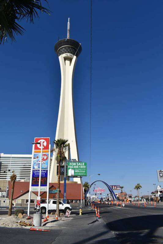 El arco de entrada al centro costó $6.5 millones. [Foto City of Las Vegas]