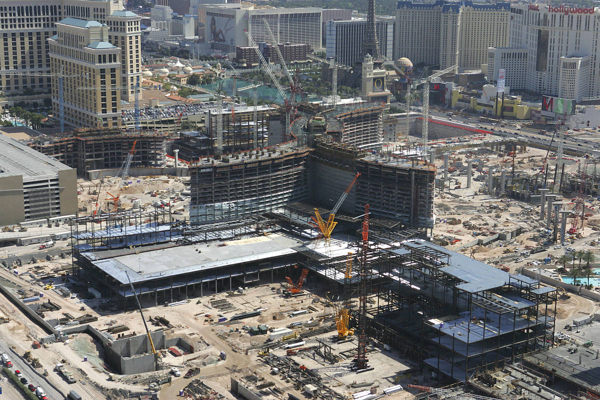 Multiple cranes are seen at the CityCenter construction site June 1, 2007, in Las Vegas. (Las ...