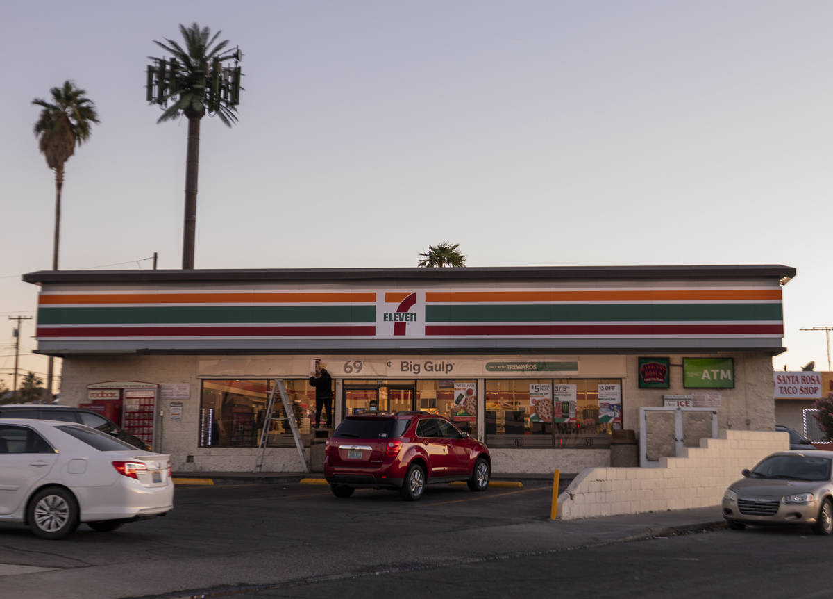 The 7-Eleven on Lake Mead Parkway at Center Street, where 22-year-old Kevin Mendiola Jr. was ki ...
