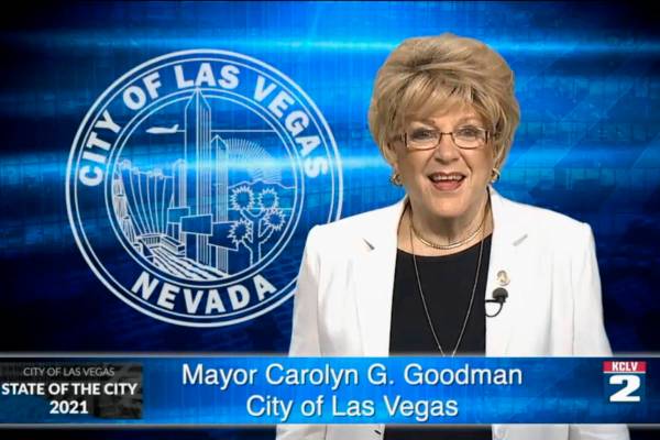 La alcaldesa de Las Vegas, Carolyn Goodman, emitió su Informe de Gobierno en formato virtual, ...