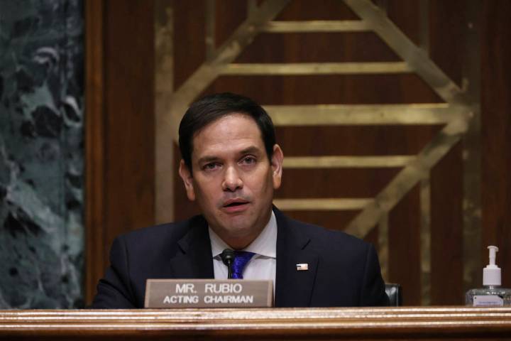 El senador Marco Rubio, republicano por Florida, habla durante la audiencia de confirmación de ...