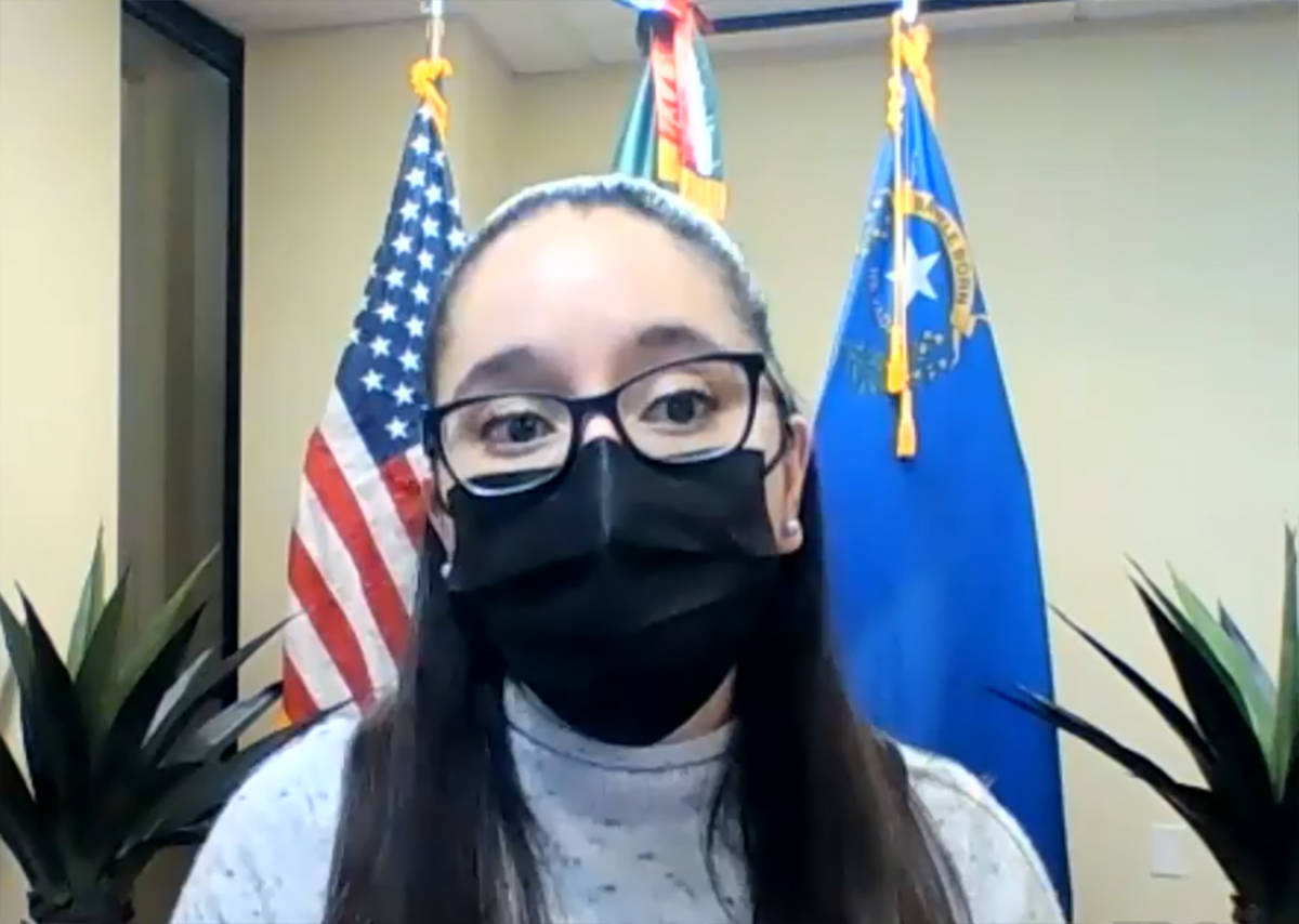 Cónsul de Protección, Rebeca Ramírez, durante un seminario virtual organizado por el Consula ...