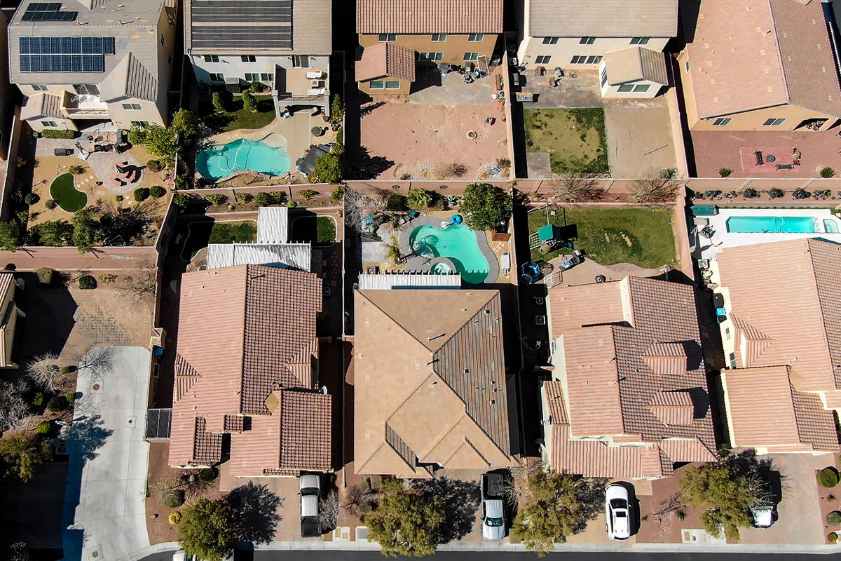 Una vista aérea de la urbanización Providence, cerca de Knickerbocker Park en Las Vegas el ma ...