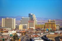 El horizonte del centro de Reno el martes, 19 de enero de 2021. (Benjamin Hager/Las Vegas Revie ...