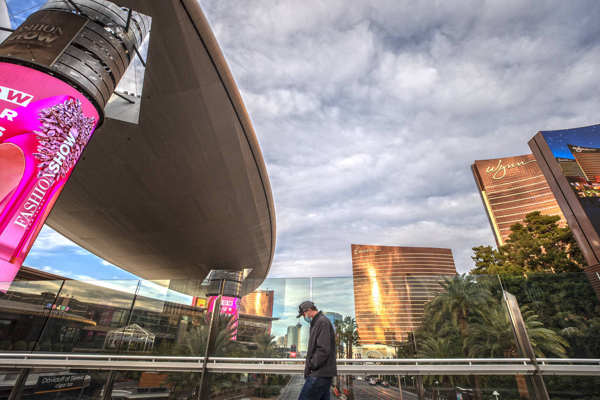 El Strip de Las Vegas en enero de 2021. (Benjamin Hager/Las Vegas Review-Journal)