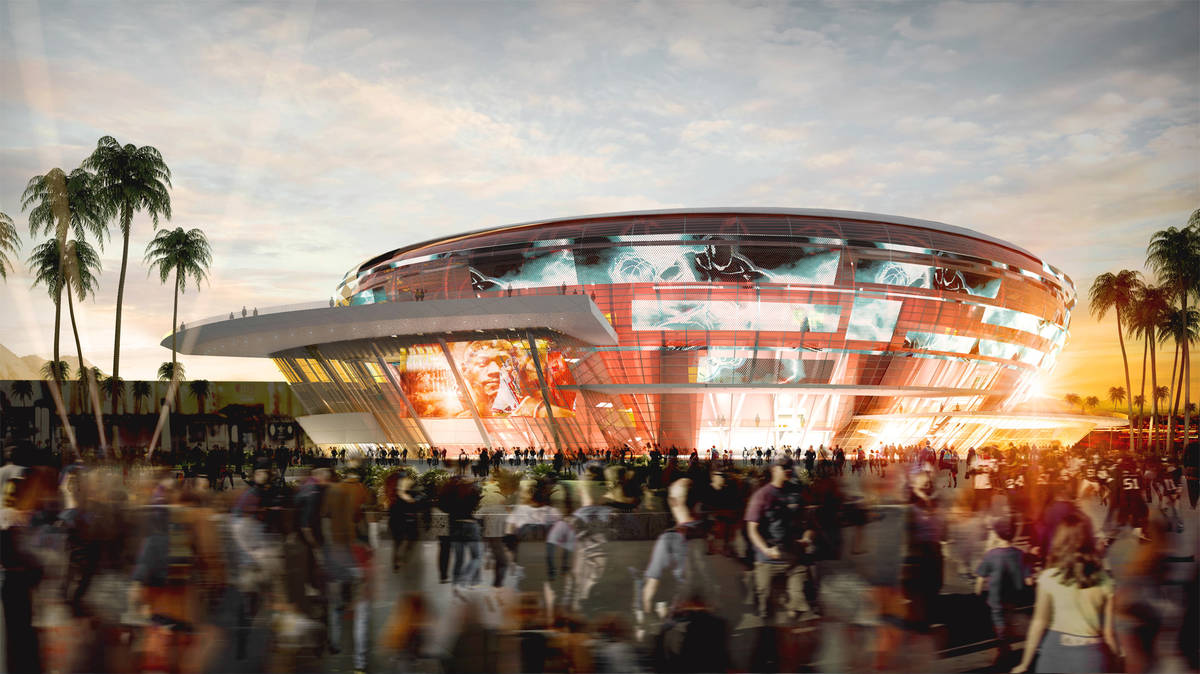Representación del estadio que el ex jugador de la NBA, Jackie Robinson, quiere construir en e ...