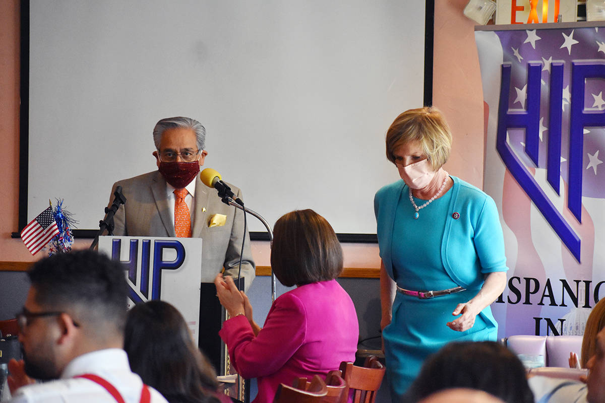La senadora Catherine Cortez Masto y la congresista Susie Lee fueron las oradoras invitadas a l ...