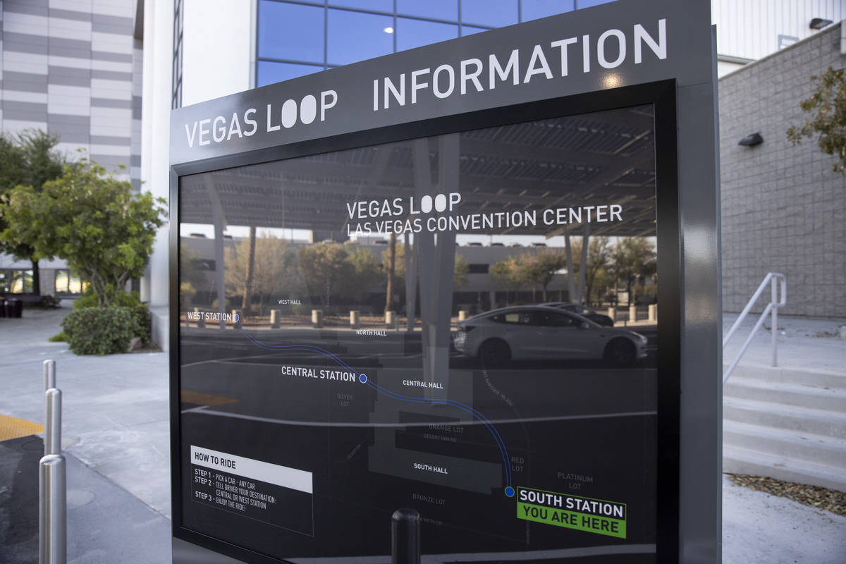 La South Station del Boring Company’s Convention Center Loop durante un tour del Las Vegas Co ...