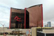 Una foto aérea de Resorts World Las Vegas en construcción en el antiguo emplazamiento del hot ...