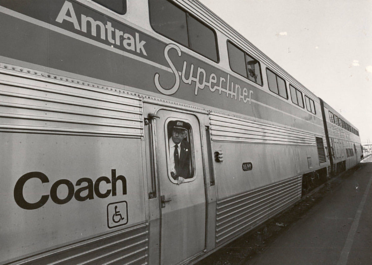 Un Amtrak Superliner se detiene en Las Vegas el 14 de enero de 1981. (Las Vegas Review-Journal ...