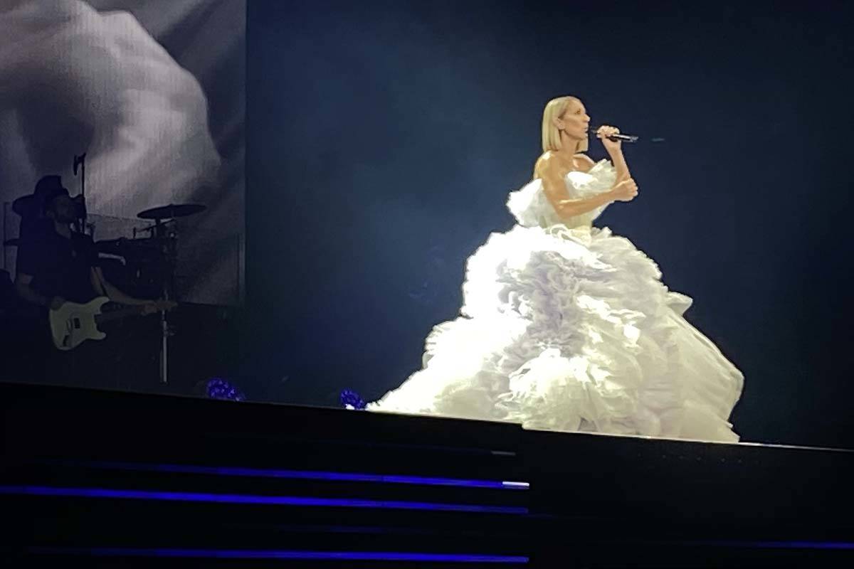 Celine Dion se presenta en Bridgestone Arena de Nashville el lunes, 13 de enero de 2020. (John ...