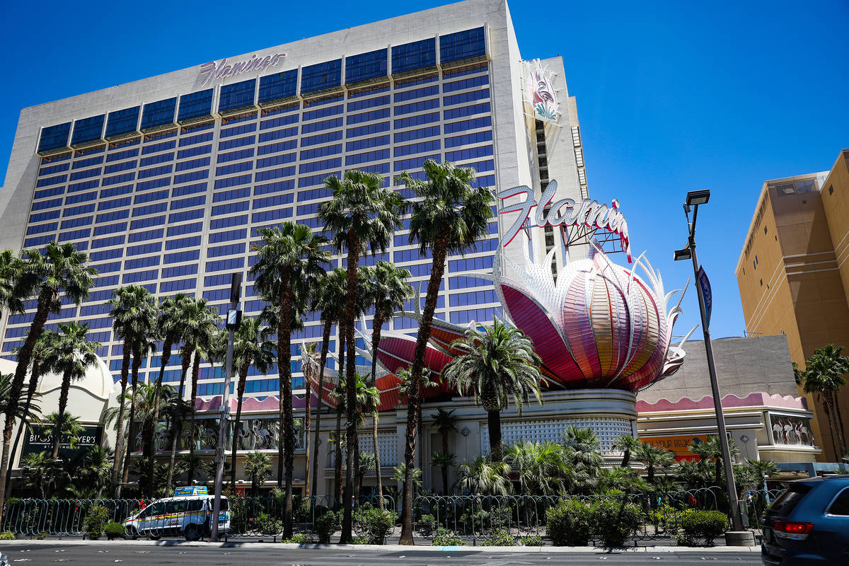 El Flamingo en el Strip de Las Vegas el lunes, 3 de mayo de 2021. (Rachel Aston/Las Vegas Revie ...