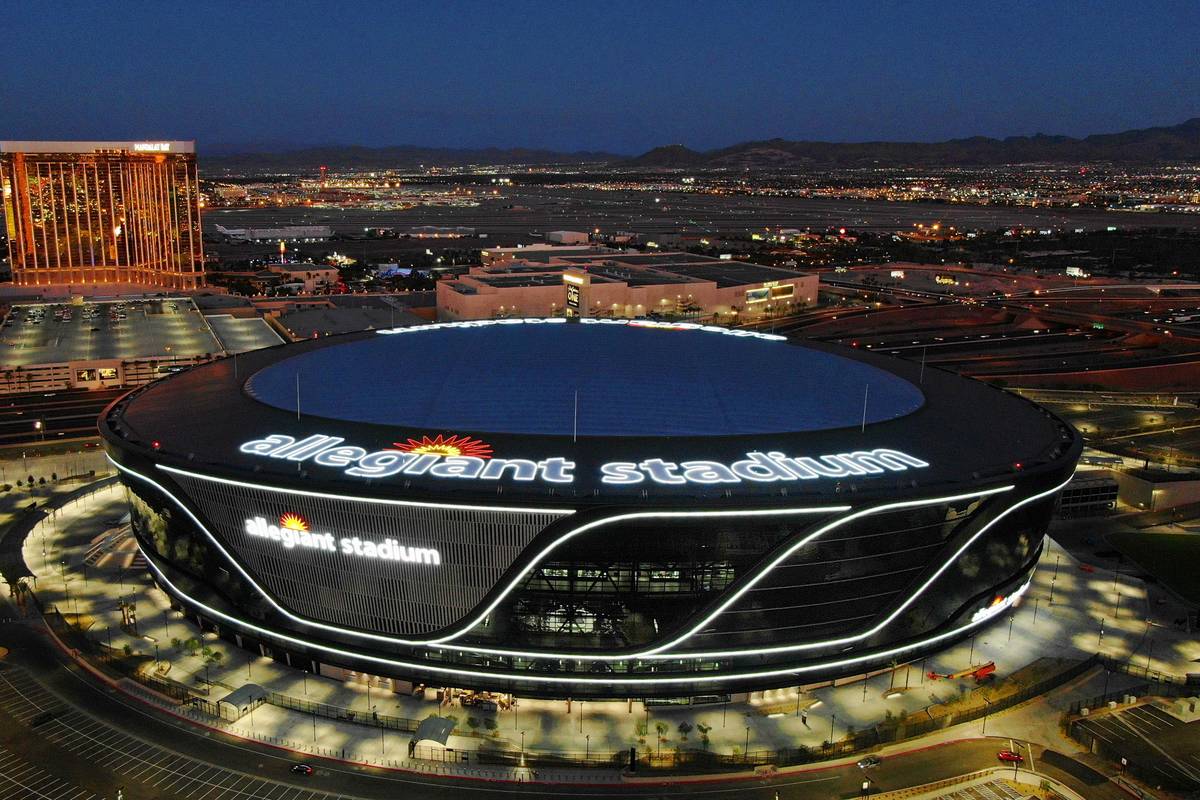 Vista aérea del Allegiant Stadium el viernes, 31 de julio de 2020, en Las Vegas. (Michael Quin ...