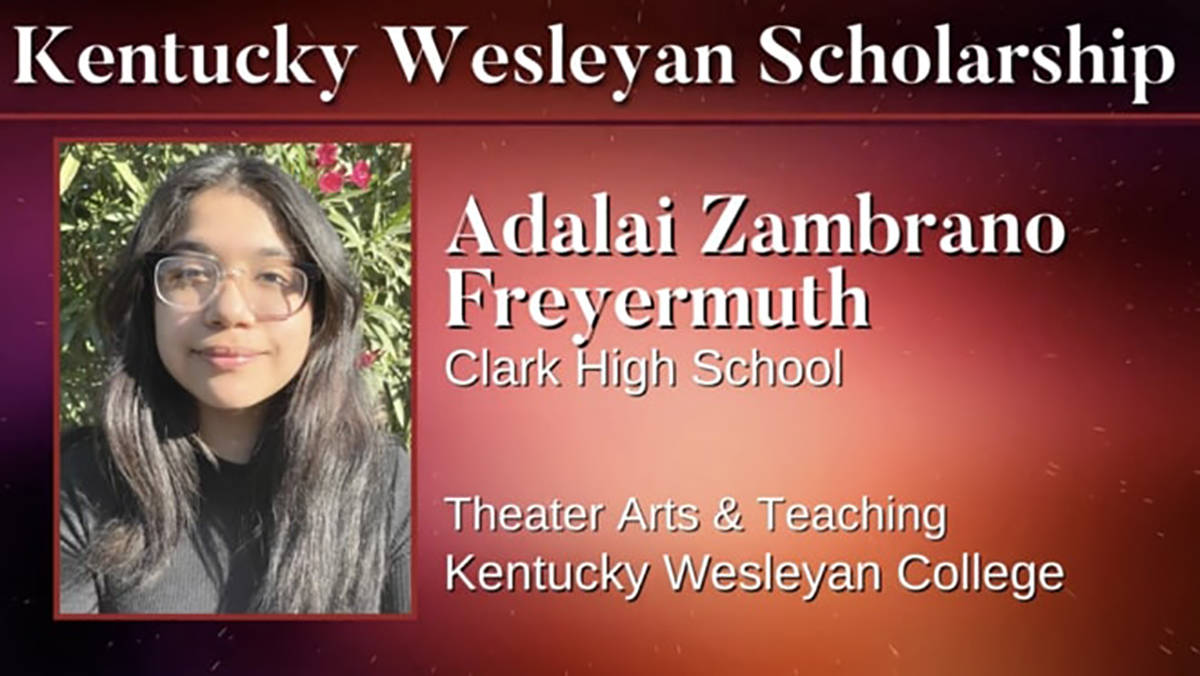 Adalai Zambrano de Clark High School obtuvo una beca para asistir a Kentucky Wesleyan College. ...