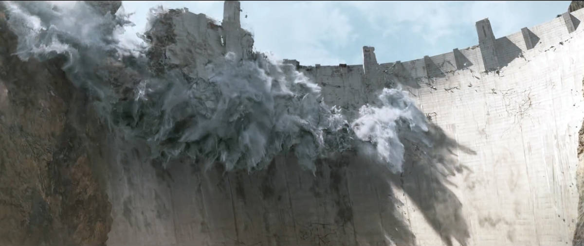 La presa Hoover es destruida en una escena de "San Andreas". (Warner Bros. Pictures)