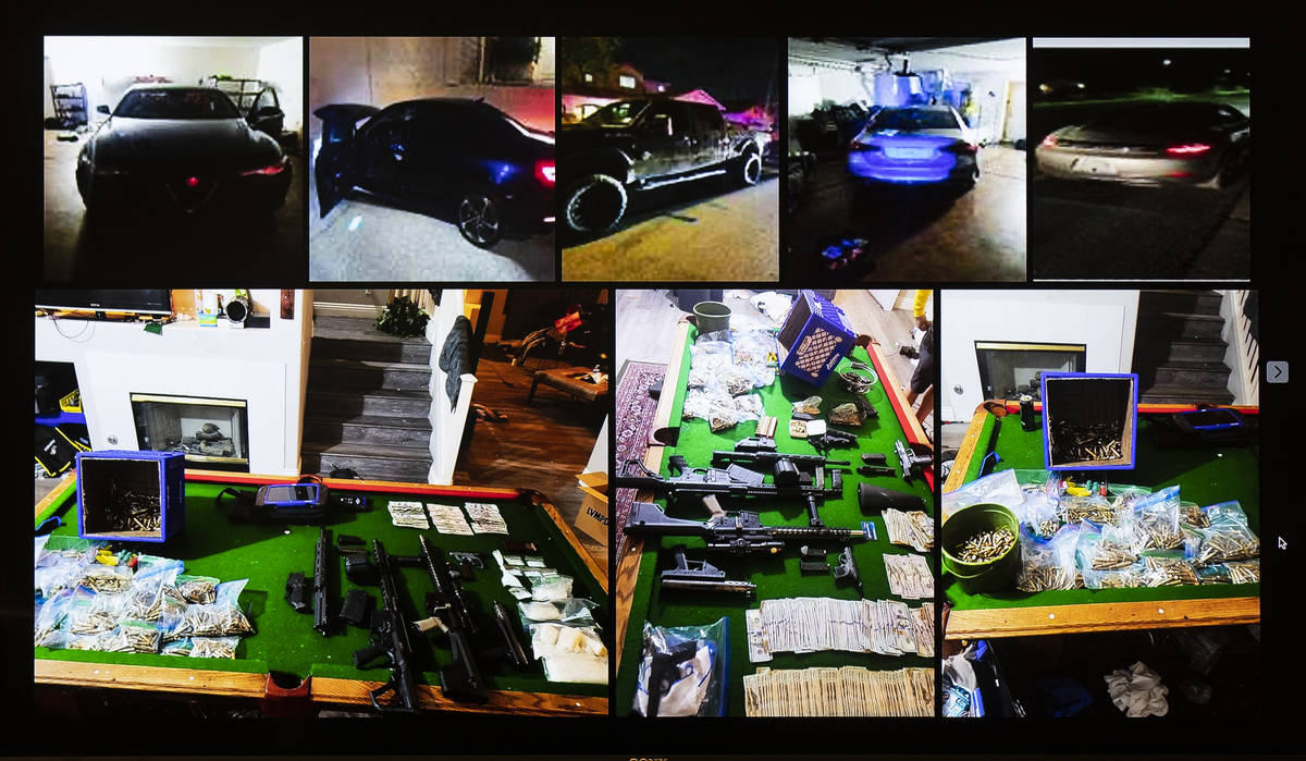 Fotografías de los criminales, los coches robados, las armas, las drogas y el dinero en efecti ...