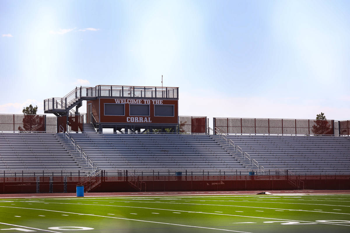 El campo de fútbol de Legacy High School en North Las Vegas el miércoles 30 de junio de 2021. ...