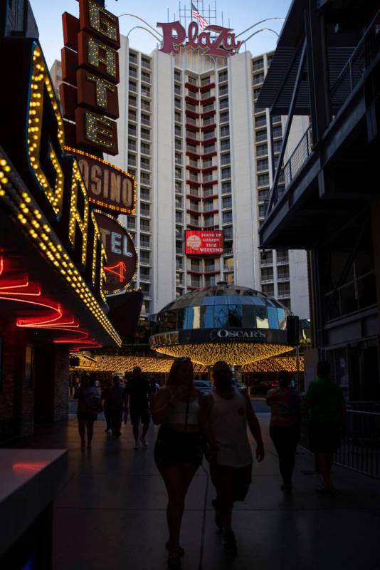 El hotel-casino Plaza en Las Vegas, el jueves 1º de julio de 2021. (Erik Verduzco / Las Vegas ...