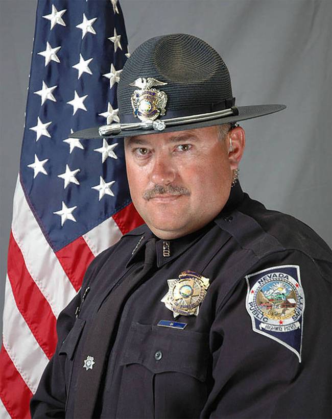 El sargento de la Nevada Highway Patrol, Ben Jenkins, que fue emboscado y asesinado en marzo de ...