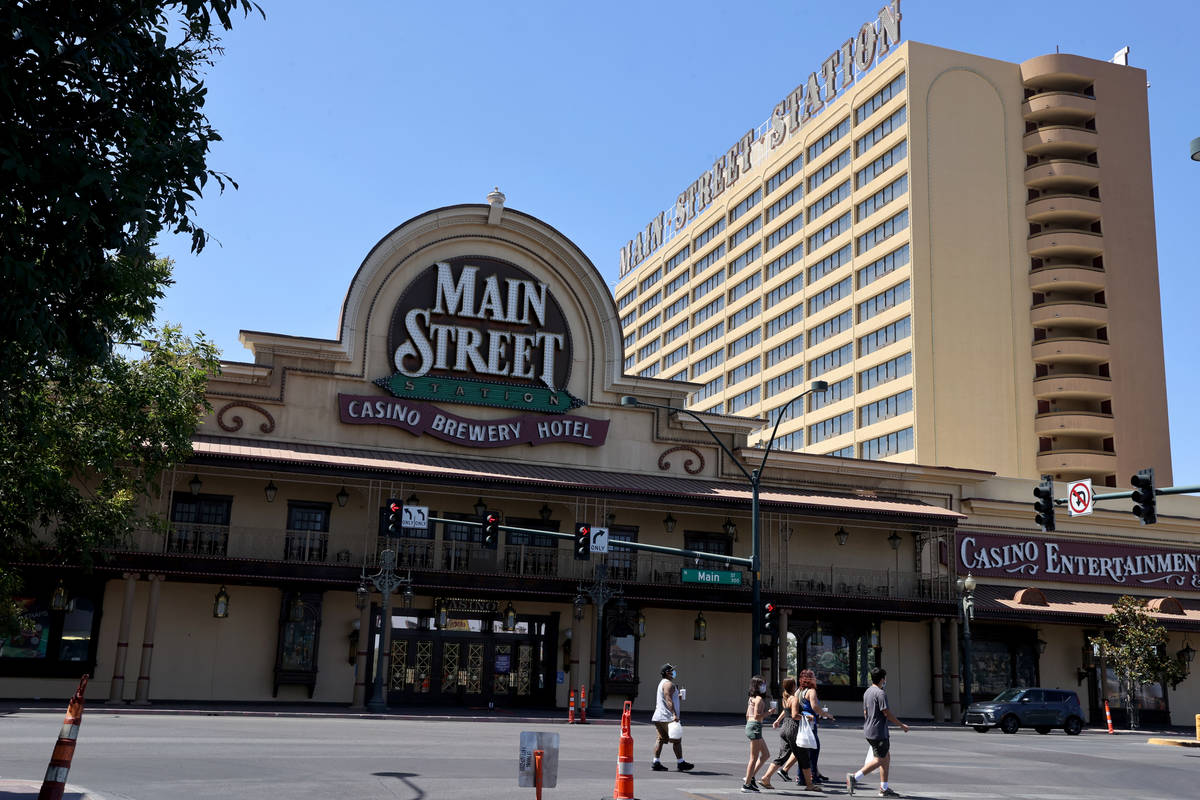 Main Street Station en el centro de Las Vegas el lunes 9 de agosto de 2021. El hotel-casino, qu ...