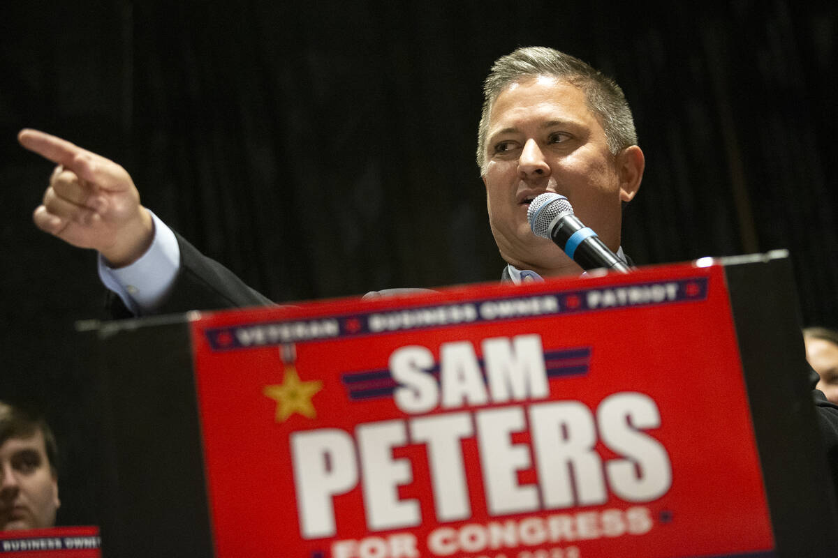 El republicano Sam Peters, que se postula como candidato al 4º Distrito del Congreso de Nevada ...