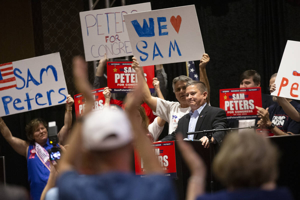 El republicano Sam Peters, que se postula como candidato al 4º Distrito del Congreso de Nevada ...