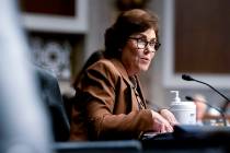 La senadora Jacky Rosen, demócrata por Nevada, habla durante una audiencia del Senate Armed Se ...