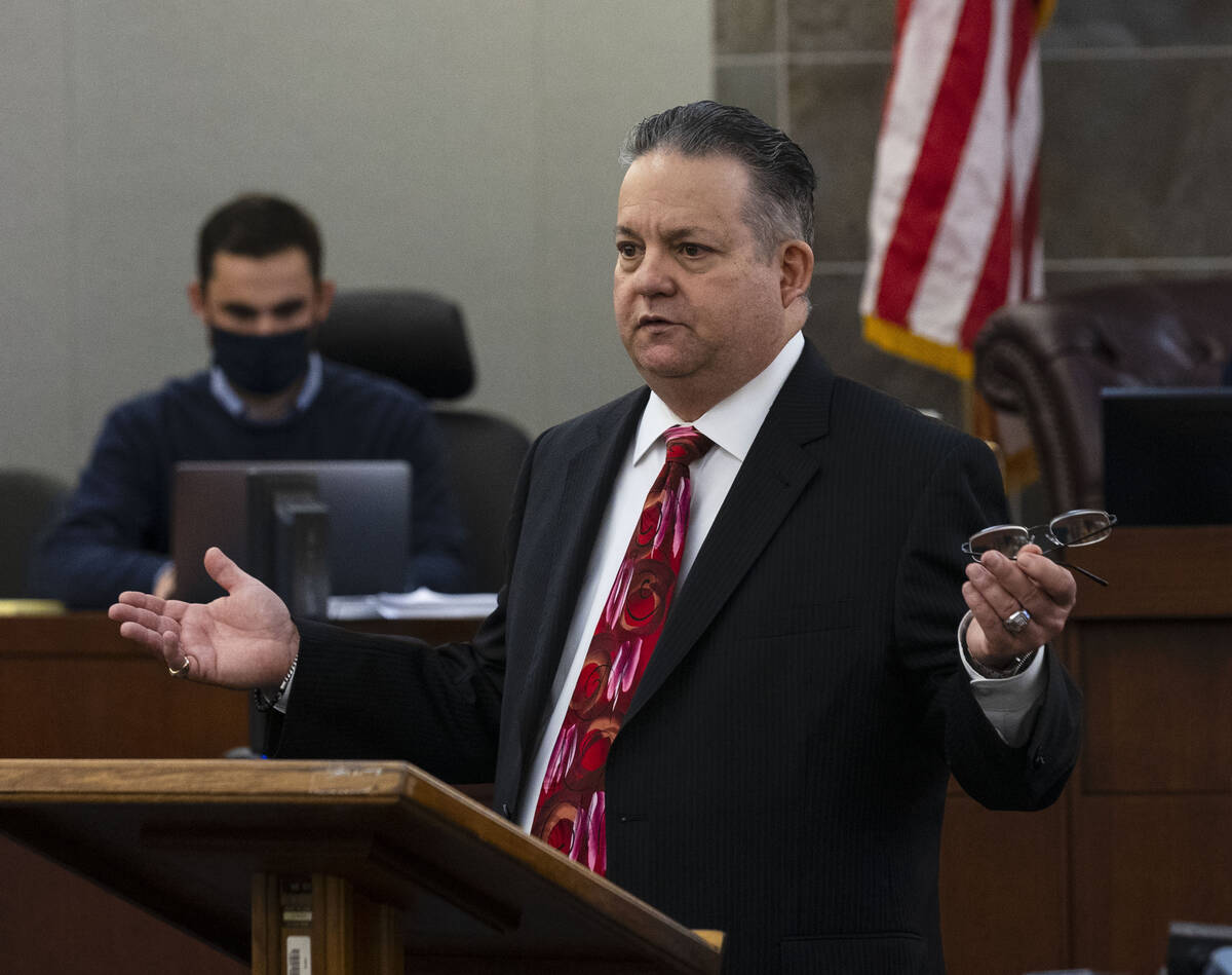 Public defender Clark Patrick delivers his closing arguments during Cortrayer Zone’s, 38, and ...