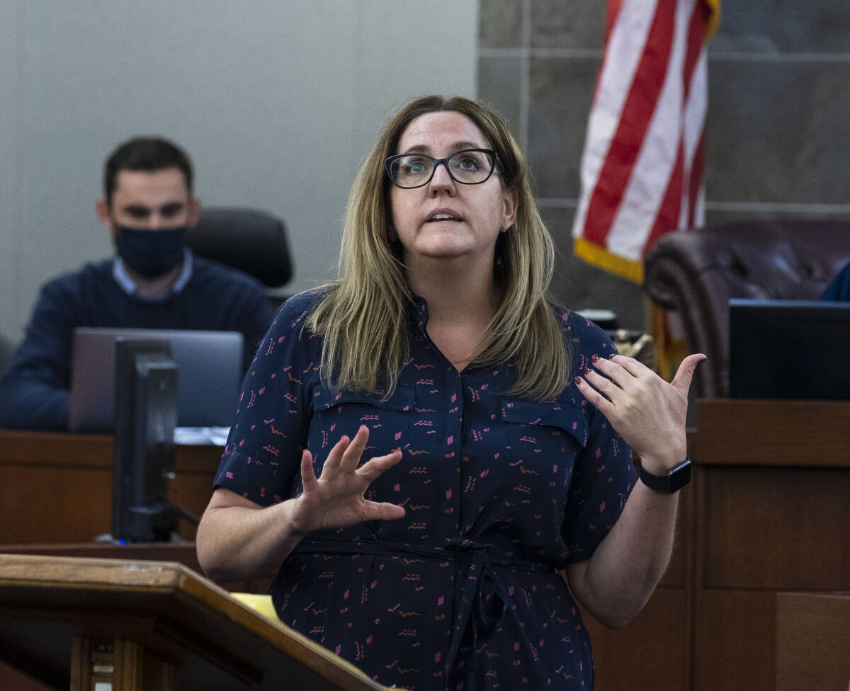 Defense attorney Betsy Allen delivers her closing arguments during Cortrayer Zone’s, 38, and ...