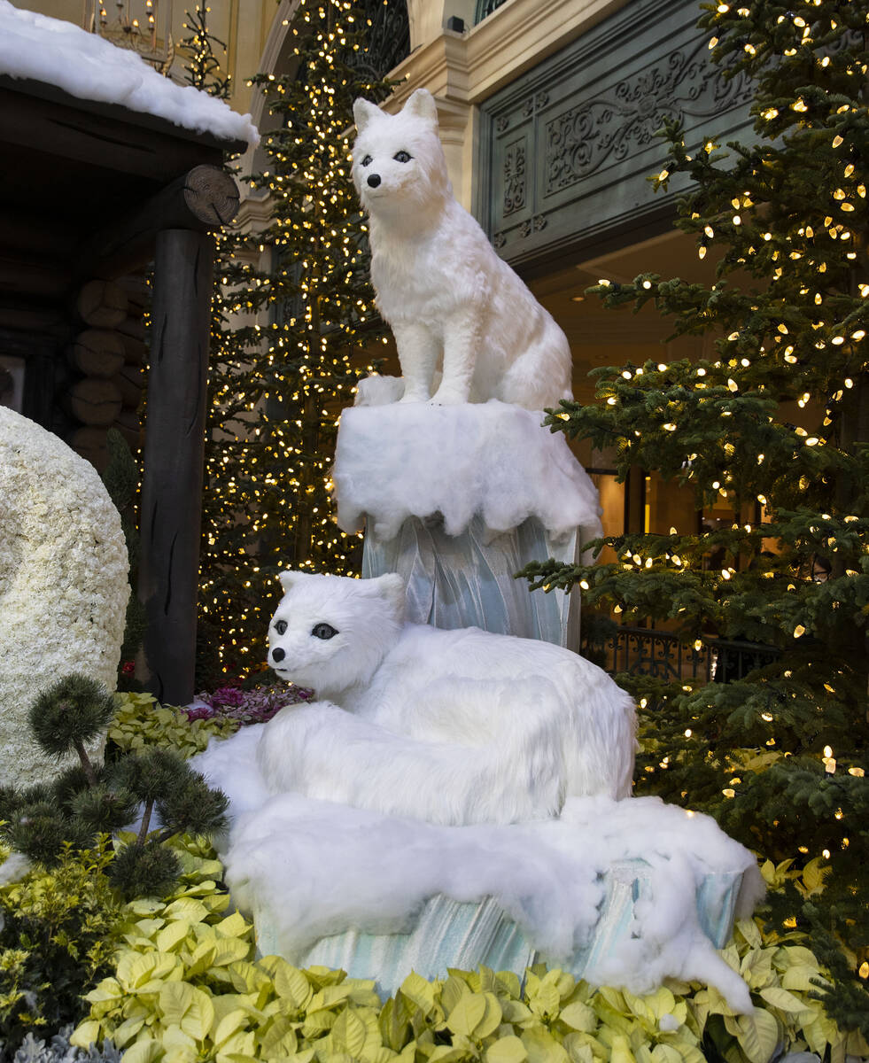 Zorritos se exhiben en la muestra navideña "Holiday Time" del Conservatorio del Bellagio el ma ...