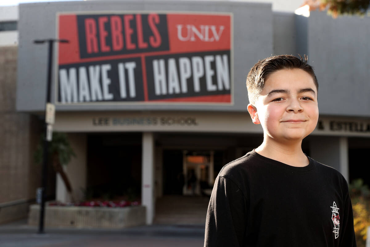 Jack Rico, de 15 años, en la UNLV el miércoles 8 de diciembre de 2021. (K.M. Cannon/Las Vegas ...