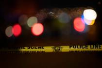 Cinta policial acordona la escena de un homicidio en la cuadra 5000 de Sagelyn Street, cerca de ...