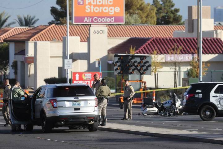 Archivo.- Un agente de policía de Las Vegas resultó herido el martes por la tarde por una mot ...