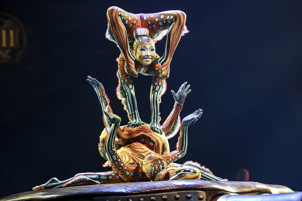 ARCHIVO.- Los miembros del elenco del Cirque du Soleil se presentan en el escenario durante el ...