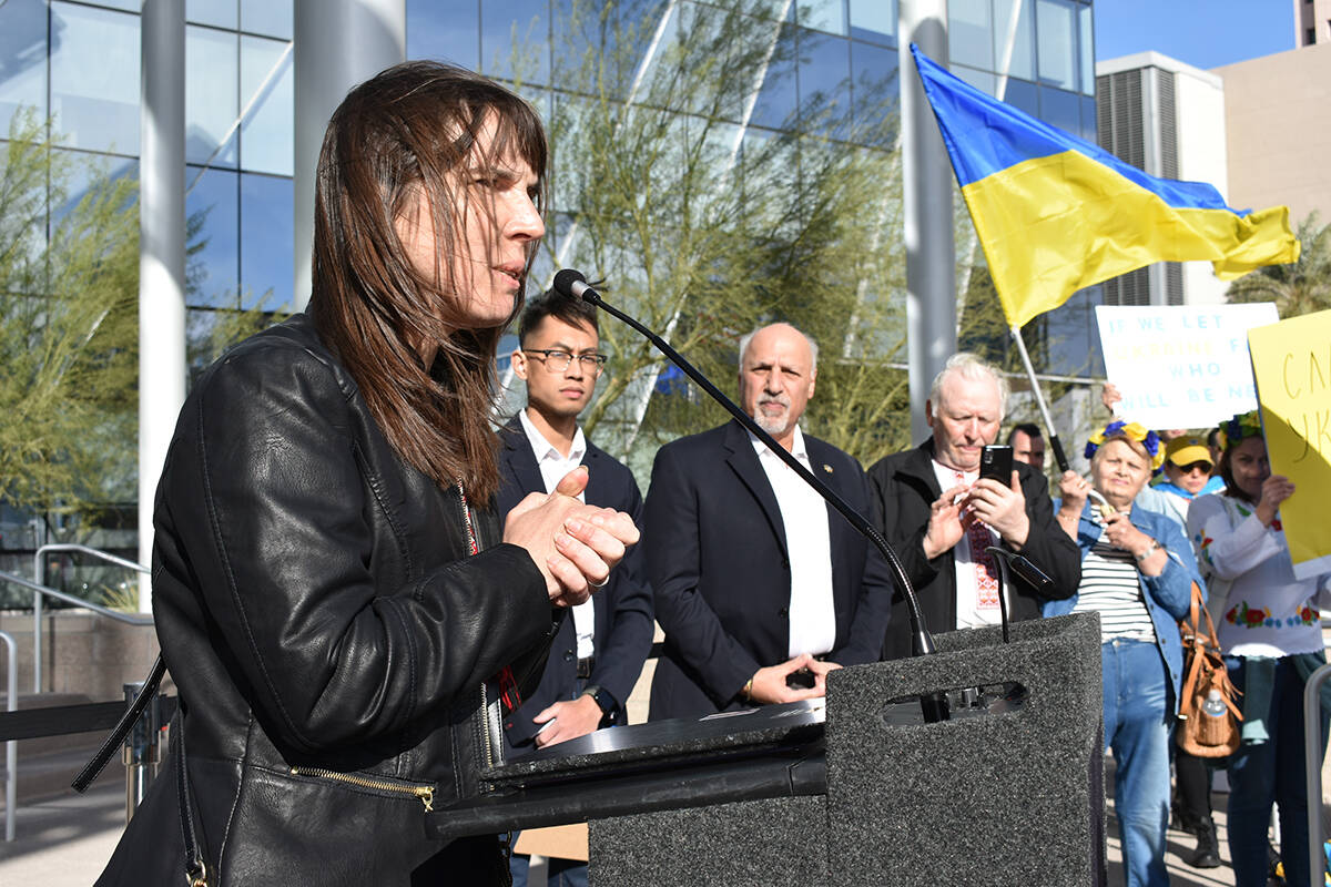 Svitlana Boley, ucraniana radicada en Las Vegas, agradeció las muestras de solidaridad ante la ...