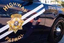 Patrulla de la Nevada Highway Patrol. (Bizuayehu Tesfaye/Las Vegas Review-Journal) @bizutesfaye
