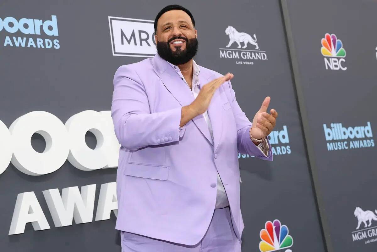DJ Khaled poses on the red carpet for the Billboard Music Awards at the MGM Grand Garden Arena ...