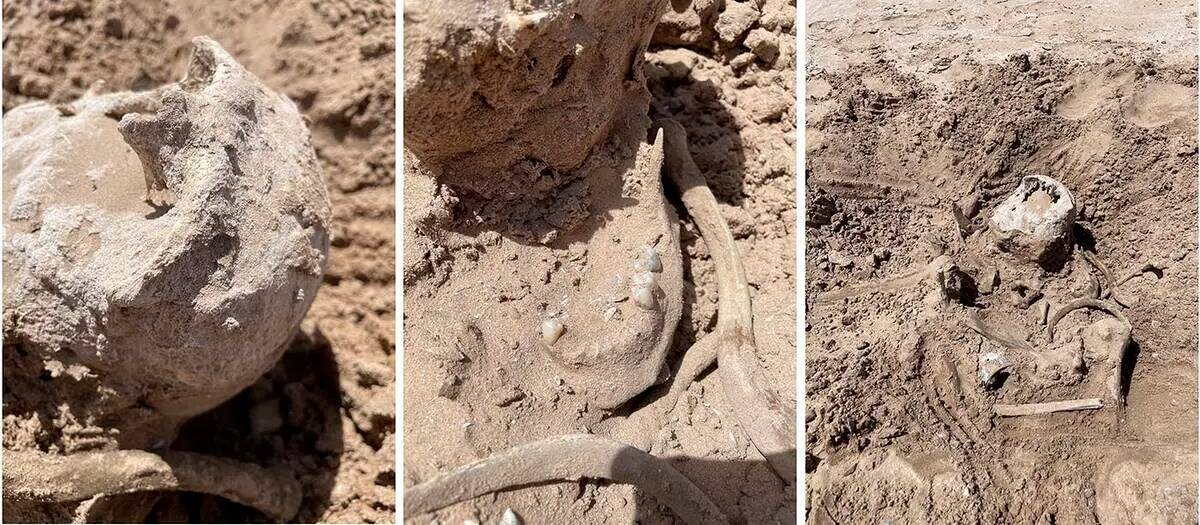 Estas fotos muestran los restos humanos que se descubrieron en un banco de arena que recienteme ...