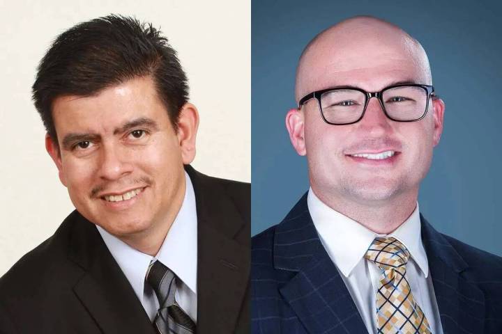 Isaac Barrón, a la izquierda, y Lance Eliason, candidatos para las primarias del Distrito 1 de ...