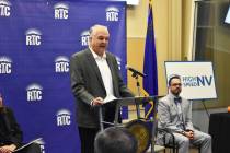 El gobernador de Nevada, Steve Sisolak, habla durante un evento de lanzamiento del programa “ ...