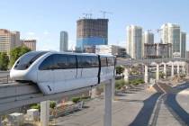 Un vagón del monorriel de Las Vegas llega a la estación de Las Vegas Convention Center el 7 d ...