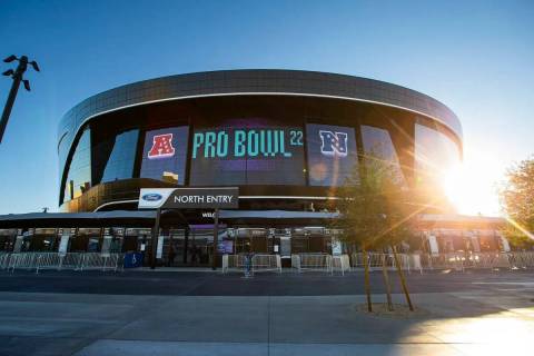 Anuncio del partido de fútbol americano NFL Pro Bowl en Allegiant Stadium el domingo 6 de febr ...