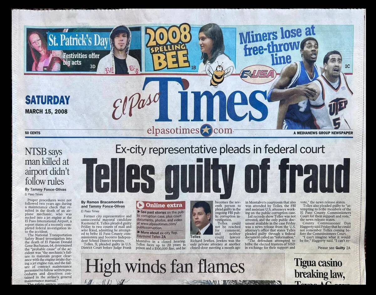 Un reportaje de El Paso Times del 15 de marzo de 2008, en el que se detalla la declaración de ...