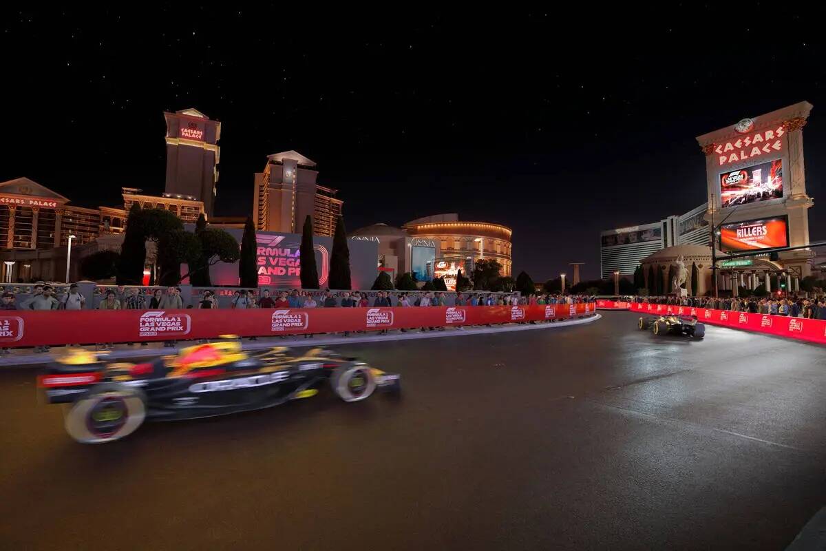 Una representación digital muestra una demostración de la Fórmula Uno prevista para el 5 de ...