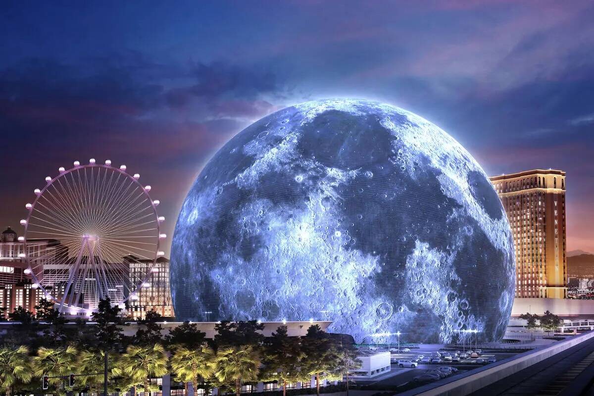 Representación del exterior de la luna de MSG Sphere. (MSG Entertainment)